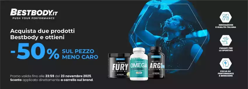 -50% sul prodotto meno caro -50% sul prodotto meno caro