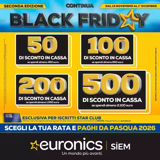 Continua il Black Friday! Continua il Black Friday!