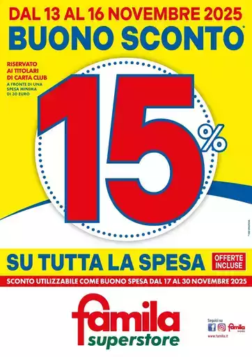 BUONO SCONTO 15% SU TUTTA LA SPESA BUONO SCONTO 15% SU TUTTA LA SPESA