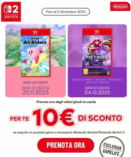 Per te 10 euro di sconto