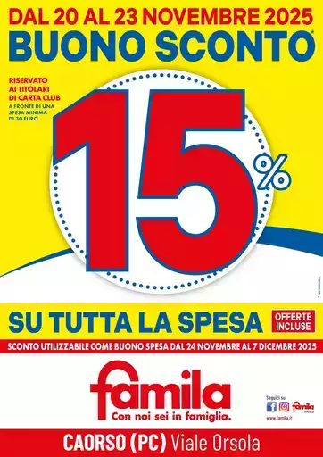 BUONO SCONTO 15%