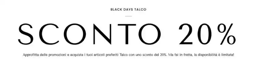 Sconto 20% Sconto 20%