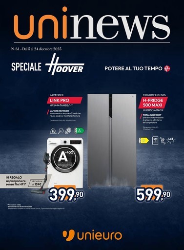 Speciale Hoover & Candy da Unieuro!