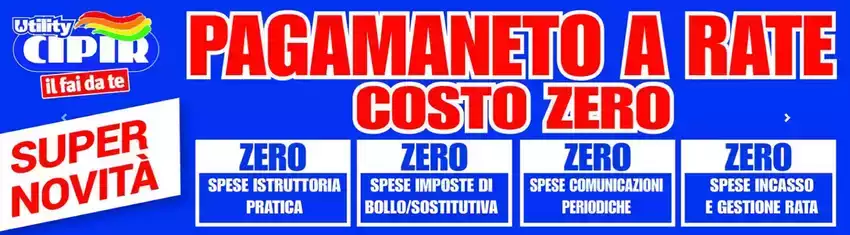 Pagamaneto a rate costo zero