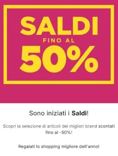 Saldi fino al 50%