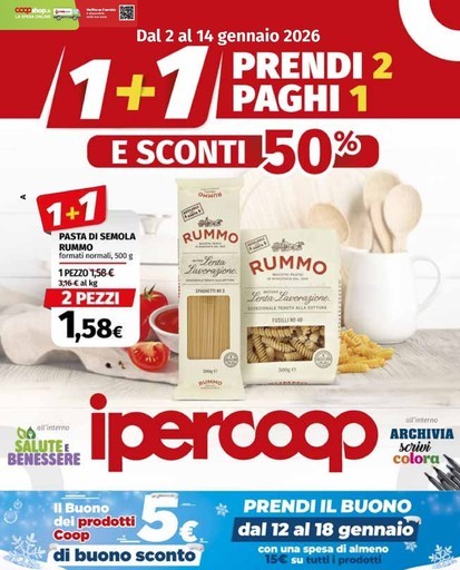 1+1 Prendi 2 paghi 1 e sconti 50%