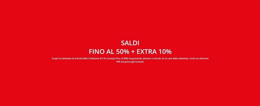Fino al 50% + extra 10%