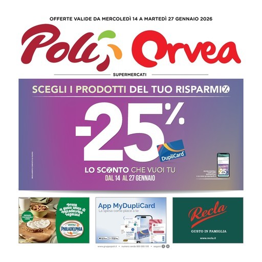 Offerte valide da mercoledi 14 a martedi 27 gennaio 2026