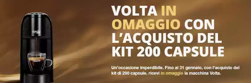 Volta in omaggio con l'acquisto del kit 200 capsule