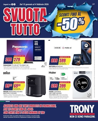 SVUOTA TUTTO da Trony Desenzano del Garda! SVUOTA TUTTO da Trony Desenzano del Garda!