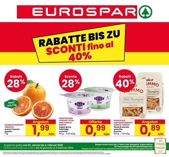 Sconti fino al 40%