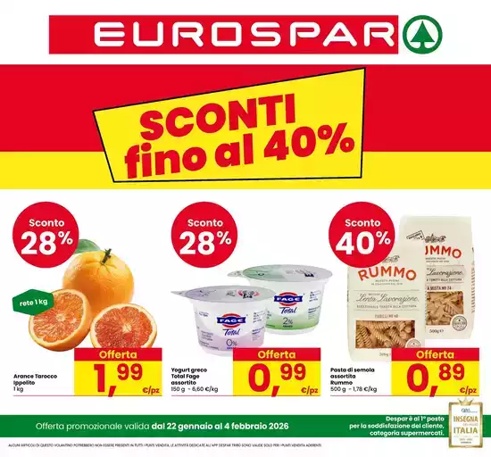Sconti fino al 40%