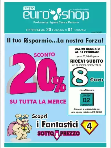 Sconto 20% su tutta la merce