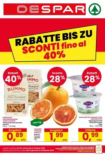 Sconti fino al 40%