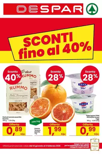 Sconti fino al 40%