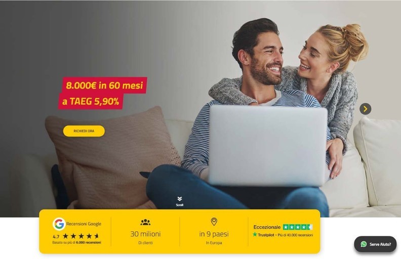 8000€ in 60 mesi a Taeg 5,90%