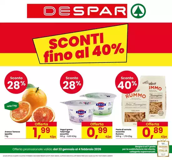 Sconti fino al 40%