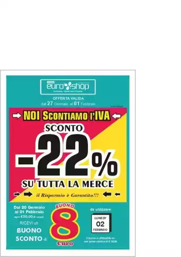 Sconto -22% su tutta la merce Sconto -22% su tutta la merce