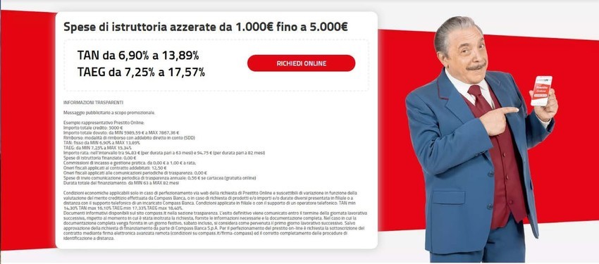 Spesa di istruttoria azzerate da 1.000 euro fino a 5.000 euro