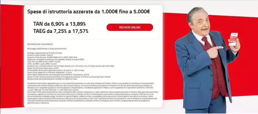 Spesa di istruttoria azzerate da 1.000 euro fino a 5.000 euro