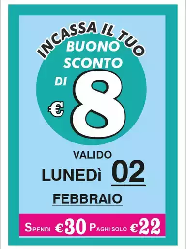 Buono sconto di 8 euro Buono sconto di 8 euro