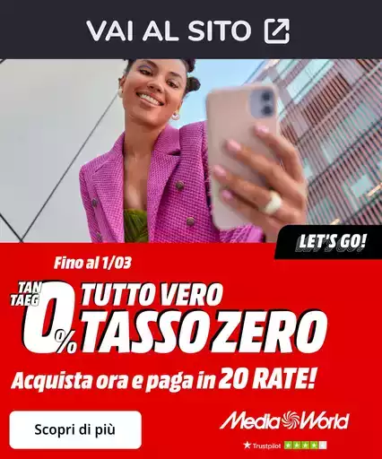 Tasso 0 da MediaWorld!