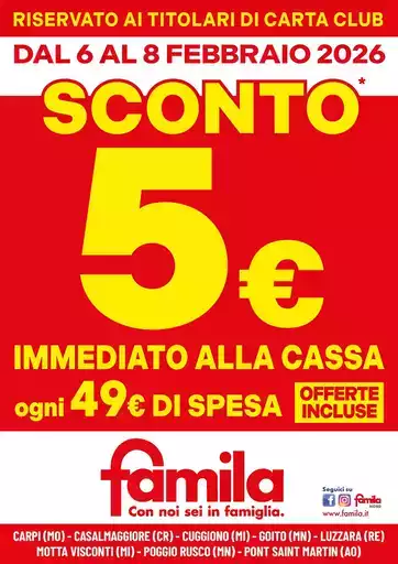 SCONTO 5€ IMMEDIATO!