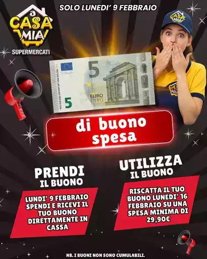 Solo lunedi 9 febbraio