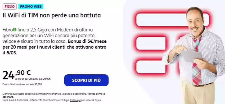 Il WiFi di TIM non perde una battuta
