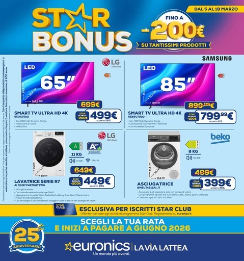 Star Bonus! FIno a -200 euro Star Bonus! FIno a -200 euro