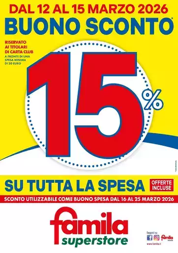 BUONO SCONTO 15%