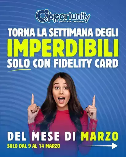 Solo dal 9 al 14 marzo