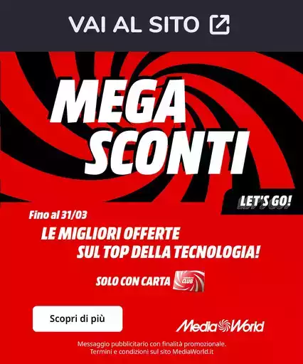 Mega sconti da MediaWorld! Mega sconti da MediaWorld!