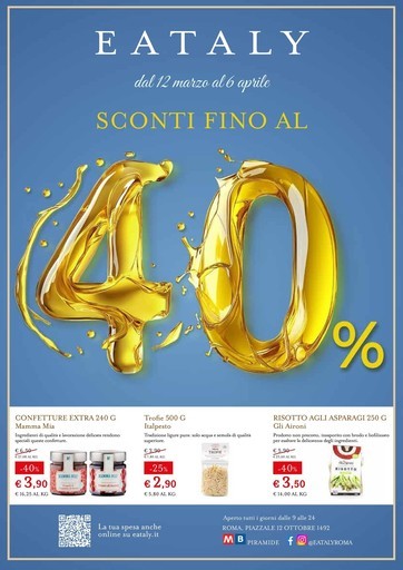 SCONTI FINO AL 40%