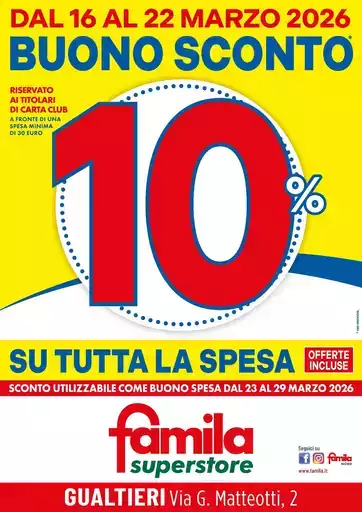 BUONO SCONTO 10% su TUTTA la spesa! BUONO SCONTO 10% su TUTTA la spesa!