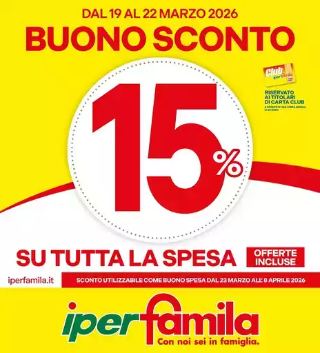 BUONO SPESA 15%