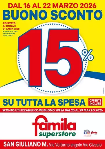BUONO SCONTO 15%
