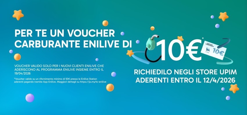 Per te un voucher carburante enilive di 10 euro