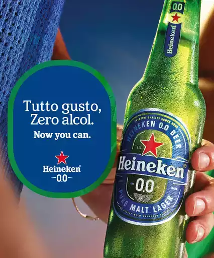 Birra Heineken® 0.0. Tutto gusto, zero alcol. Now you can