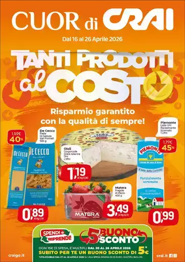 Tanti prodotti al costo