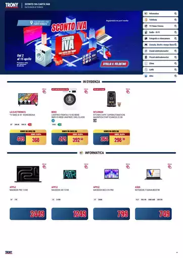 TRONY - VOLANTINO - Informatica TV Telefonia e Elettrodomestici online TRONY - VOLANTINO - Informatica TV Telefonia e Elettrodomestici online