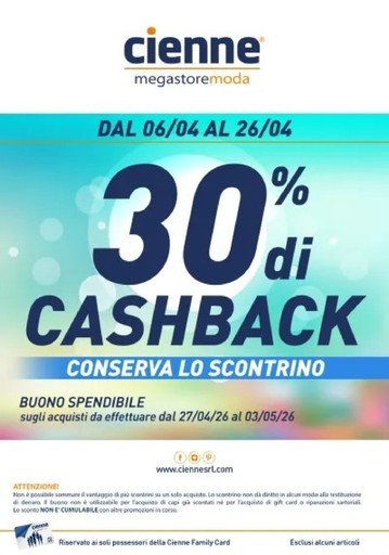 30% di cashback