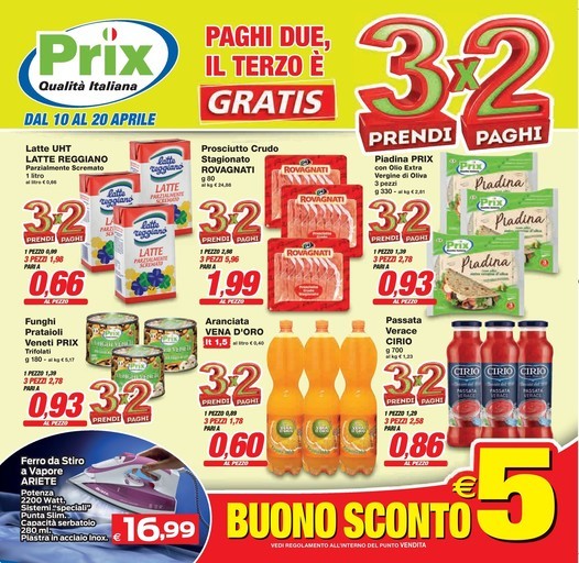 3 prendi x 2 paghi
