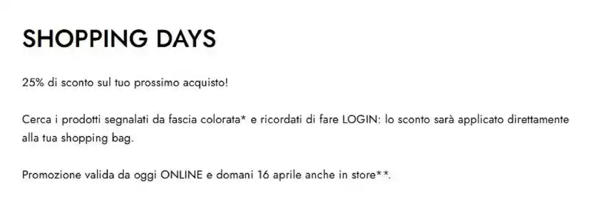 Shopping days Shopping days