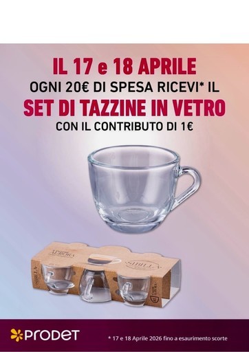Ricevi il set di tazzine in vetro