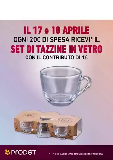Ricevi il set di tazzine in vetro