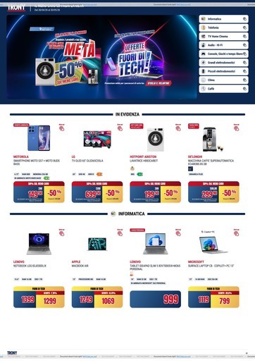 TRONY - VOLANTINO - Informatica TV Telefonia e Elettrodomestici online