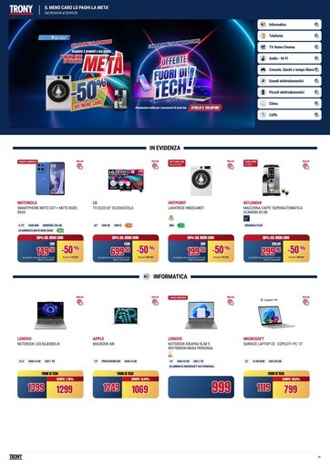 TRONY - VOLANTINO - Informatica TV Telefonia e Elettrodomestici online