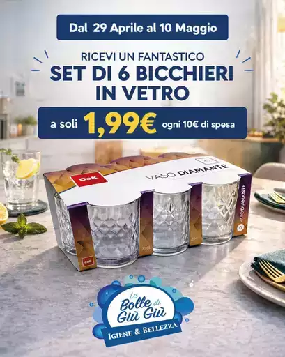 Set di bicchieri in vetro