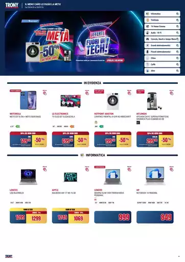 TRONY - VOLANTINO - Informatica TV Telefonia e Elettrodomestici online